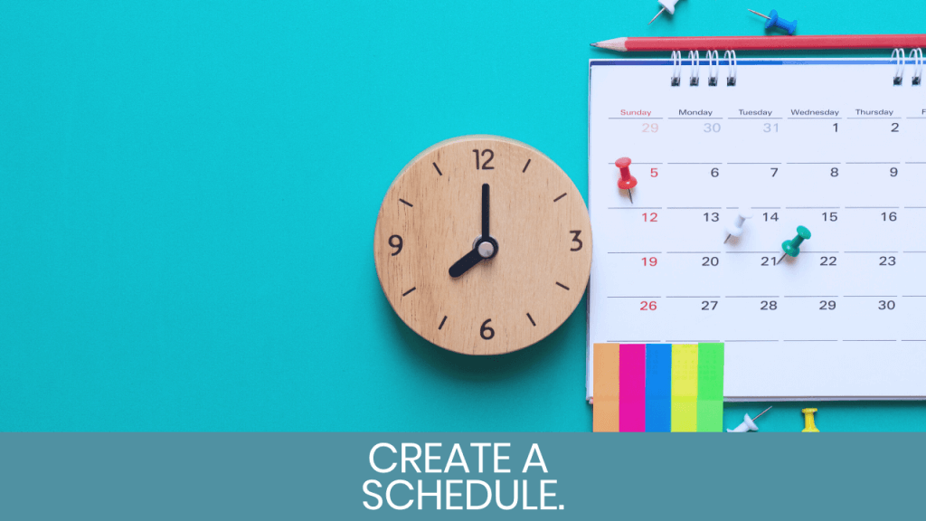 Clock and calendar on a blue background