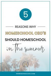 5 Reasons Why Homeschool CEOs Should Homeschool in the Summer pin