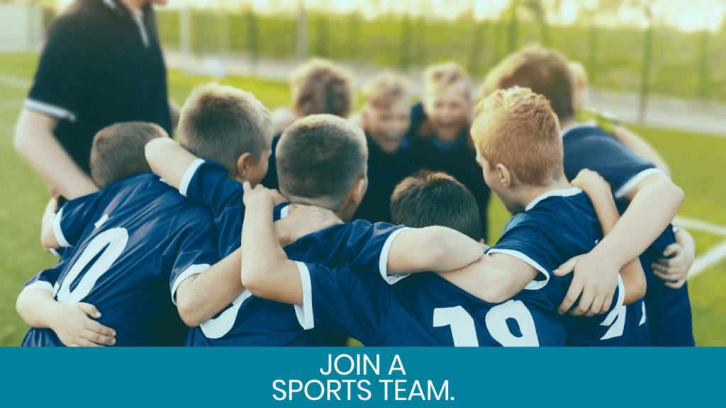 Boys gathering on soccer match