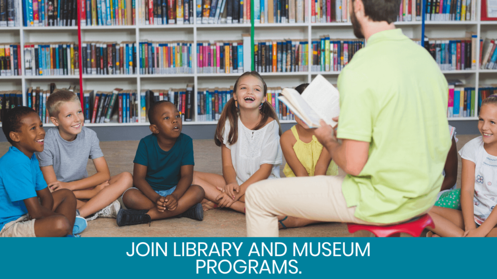 Story time with kids at a library